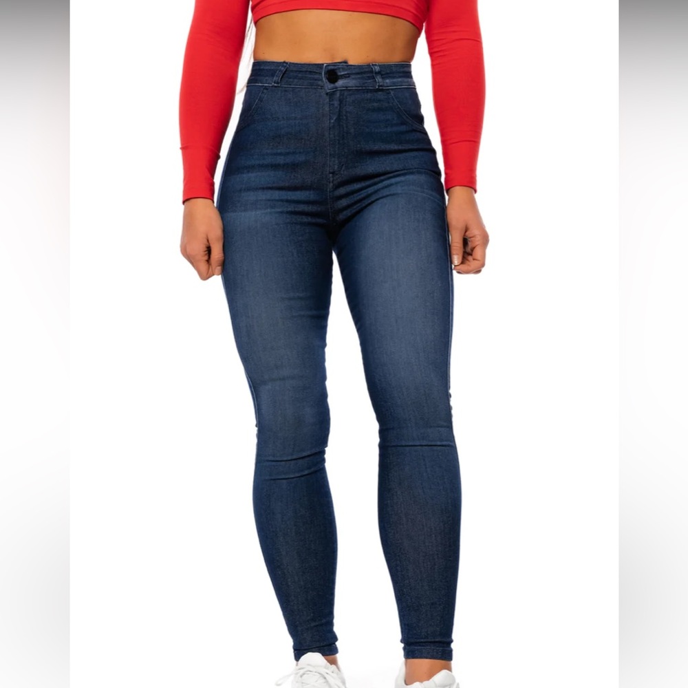 Contour High waisted Fit Jeans - Space Blue Size Small